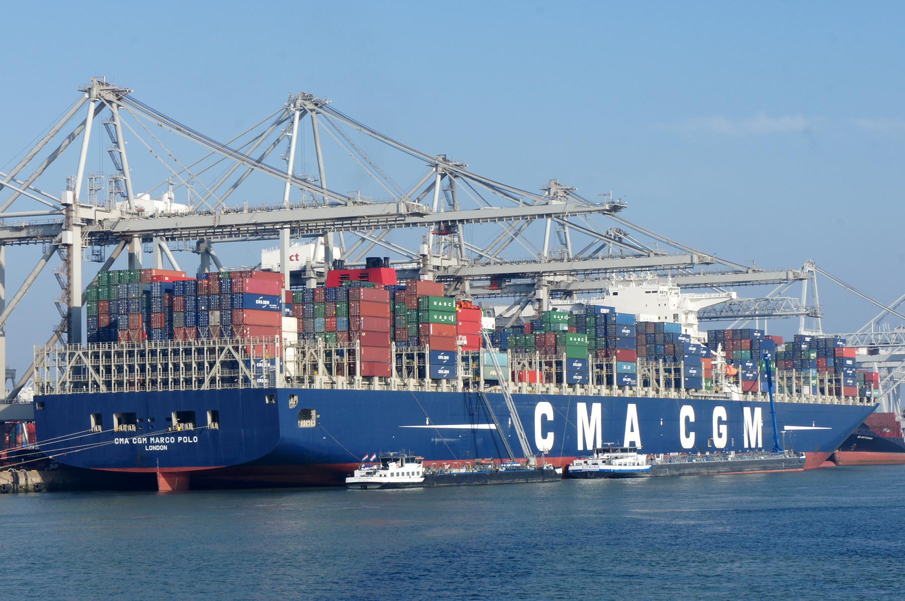 The CMA CGM Marco Polo has arrived in Norfolk at the Port of Virginia.